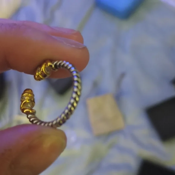 David Yurman Gold and Silver Cable Ring - Picture 5 of 5